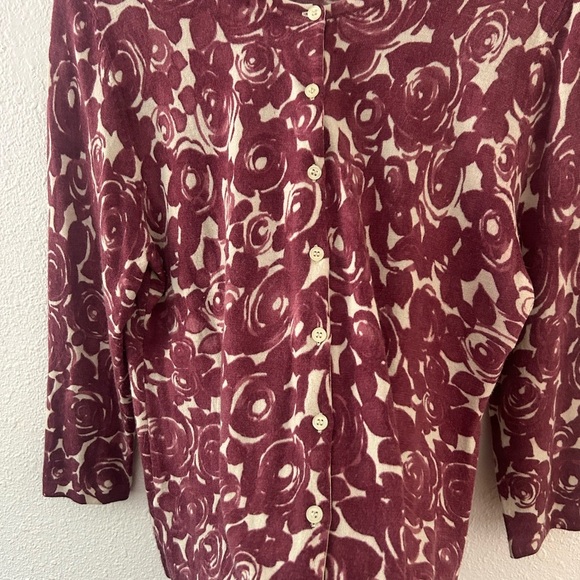 Garnet Hill  100% Merino Wool women’s large cardigan - Picture 3 of 5